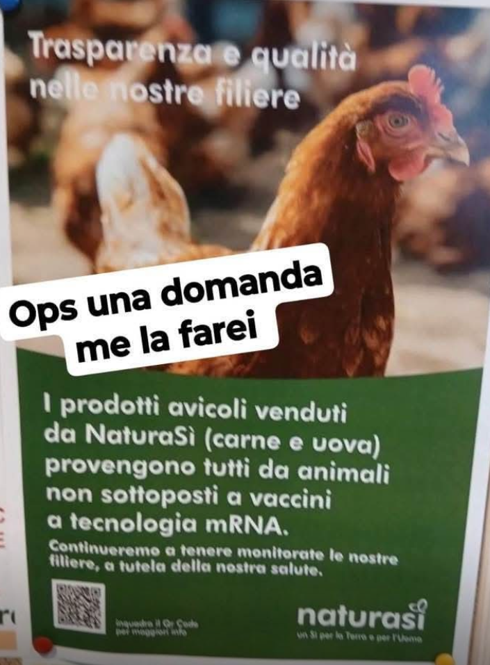 Manifesto NaturaSì campagna di vaccinazione influenza aviaria