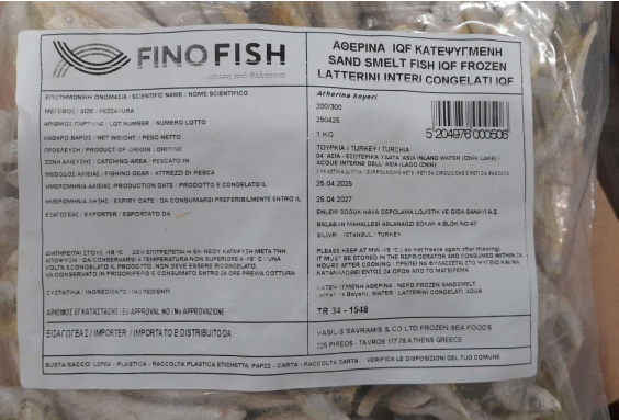 Latterini interi surgelati Finofish richiamo 19.06.2026