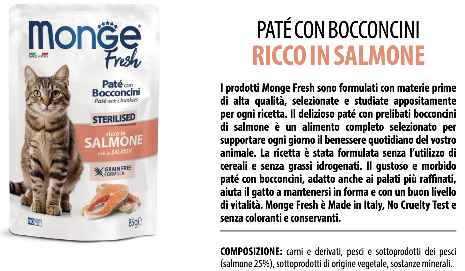 Monge pet food gatto salmone