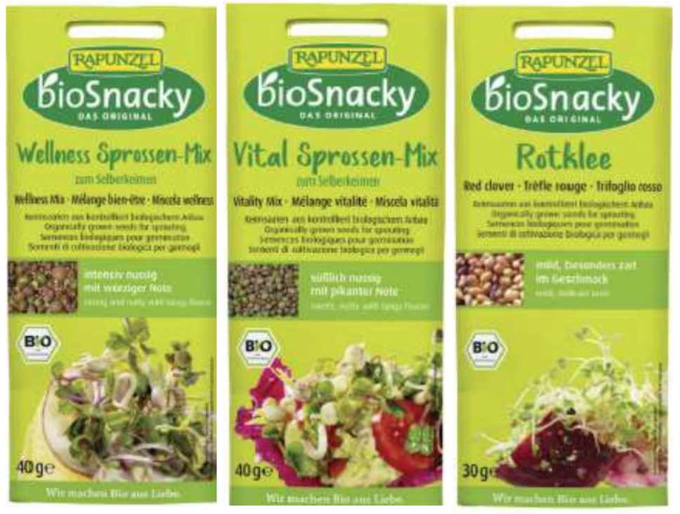 Semi per germoglio Wellness Sprossen-Mix - Vital Sprossen-Mix - Rotklee BioSnacky Rapunzel richiamo 31.07.2026