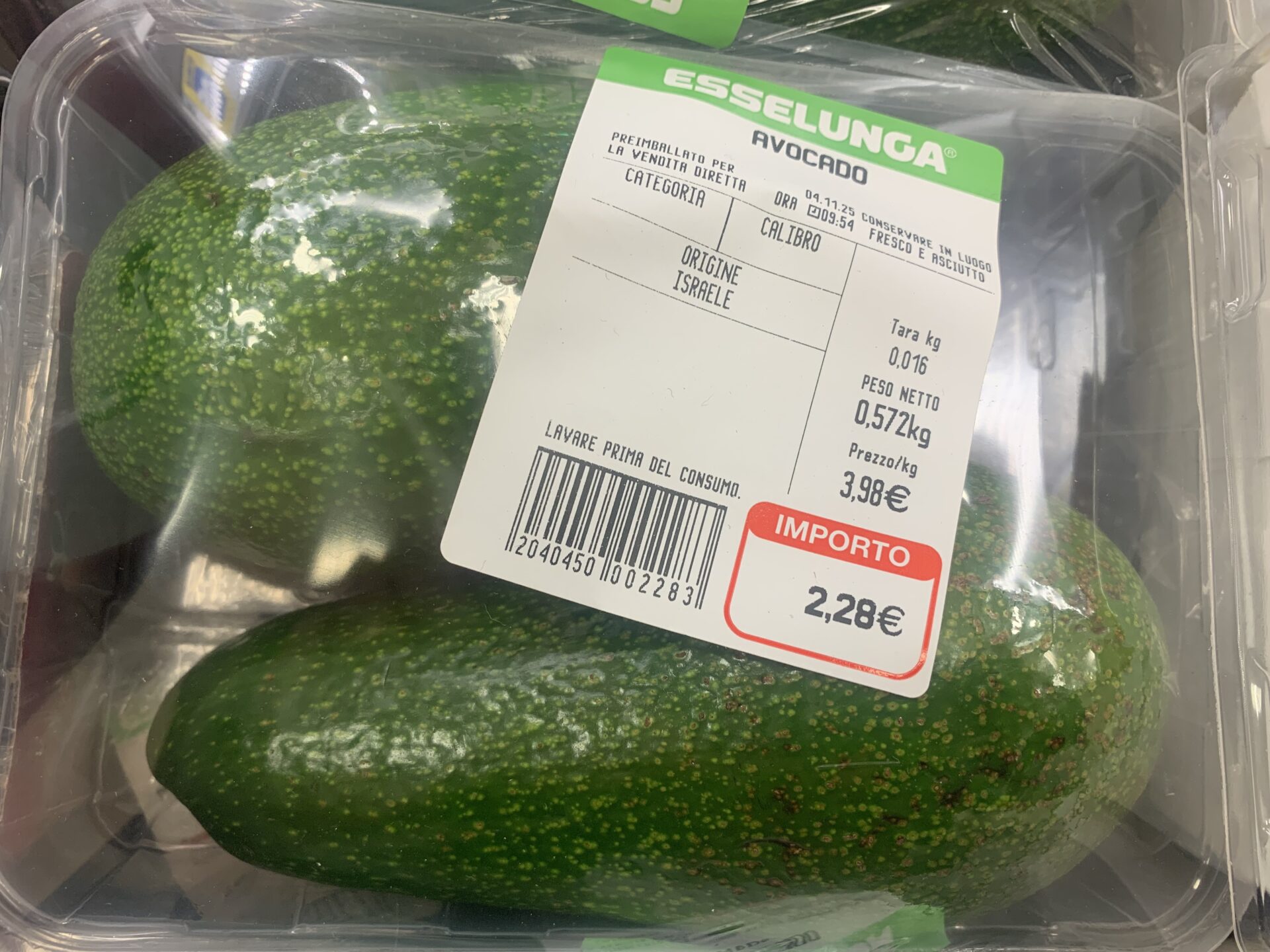 Avocado importato da Israele