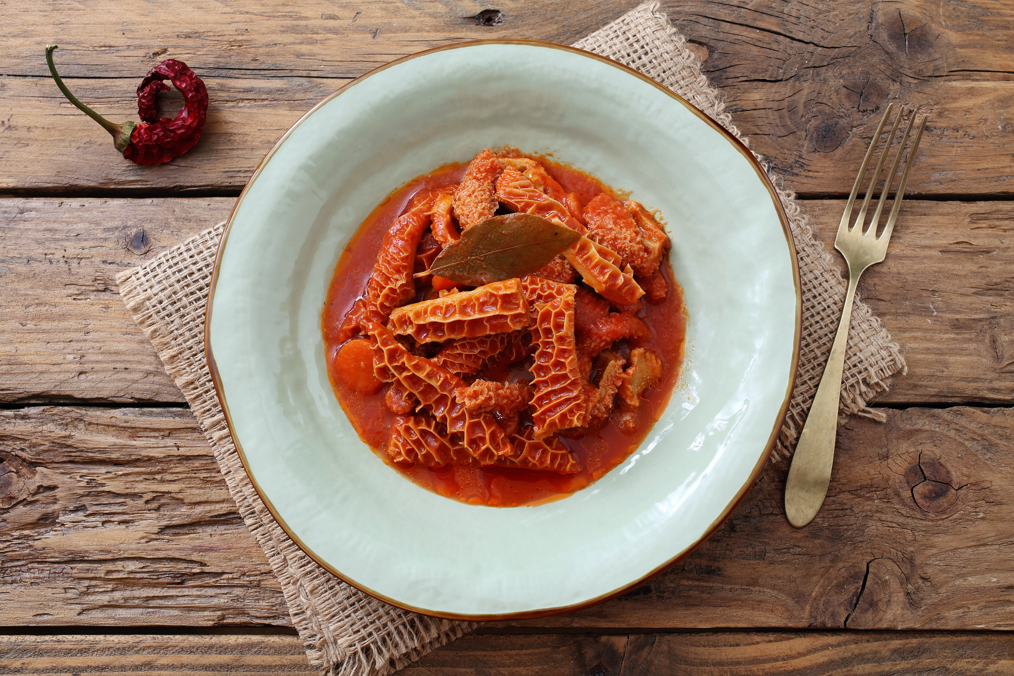 Piatto di trippa al sugo