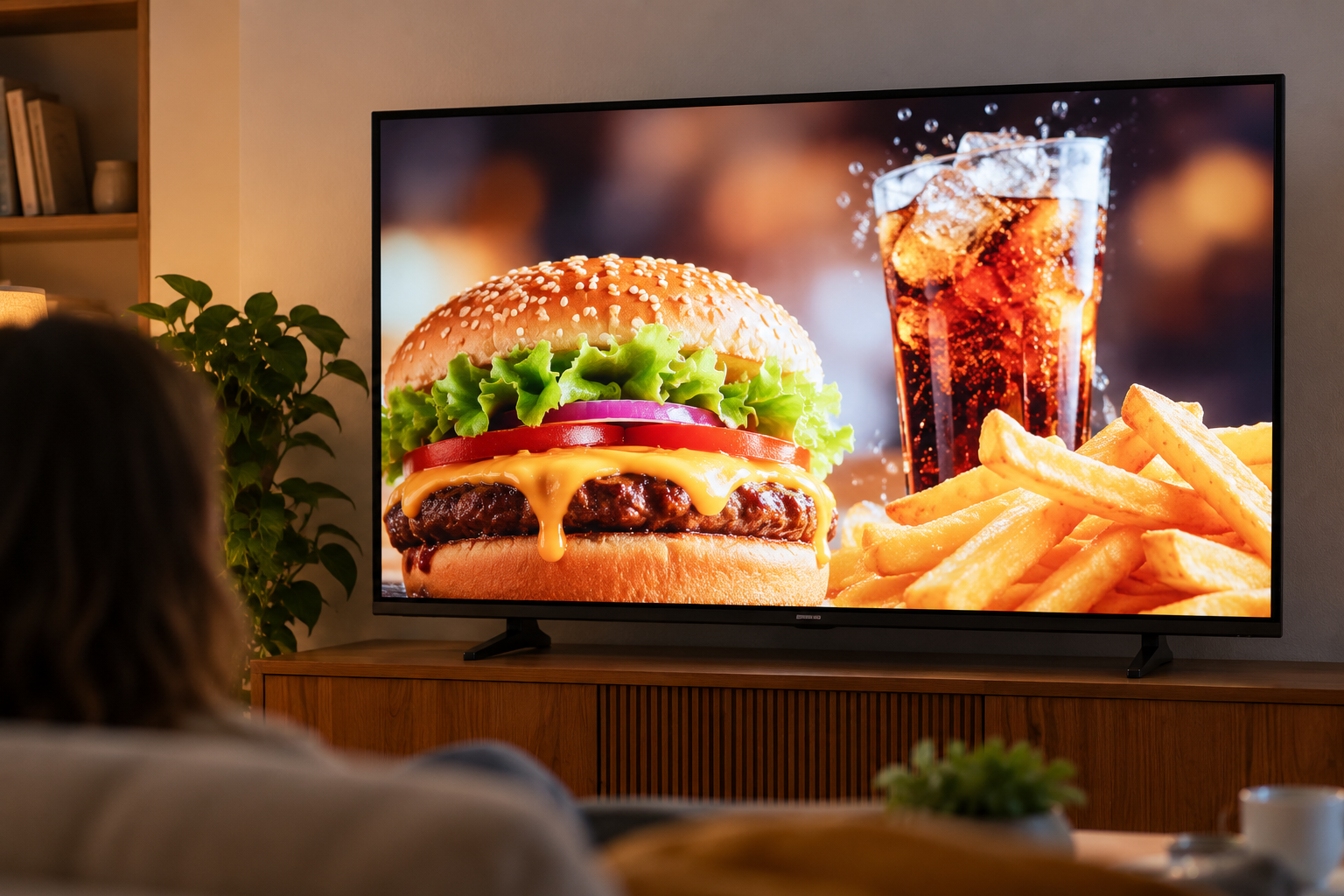 Pubblicità alimentare in tv; Foto ChatGPT