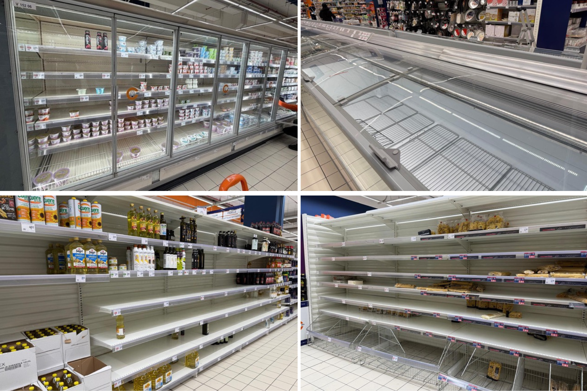 Scaffali vuoti Sole 365 Alimentando