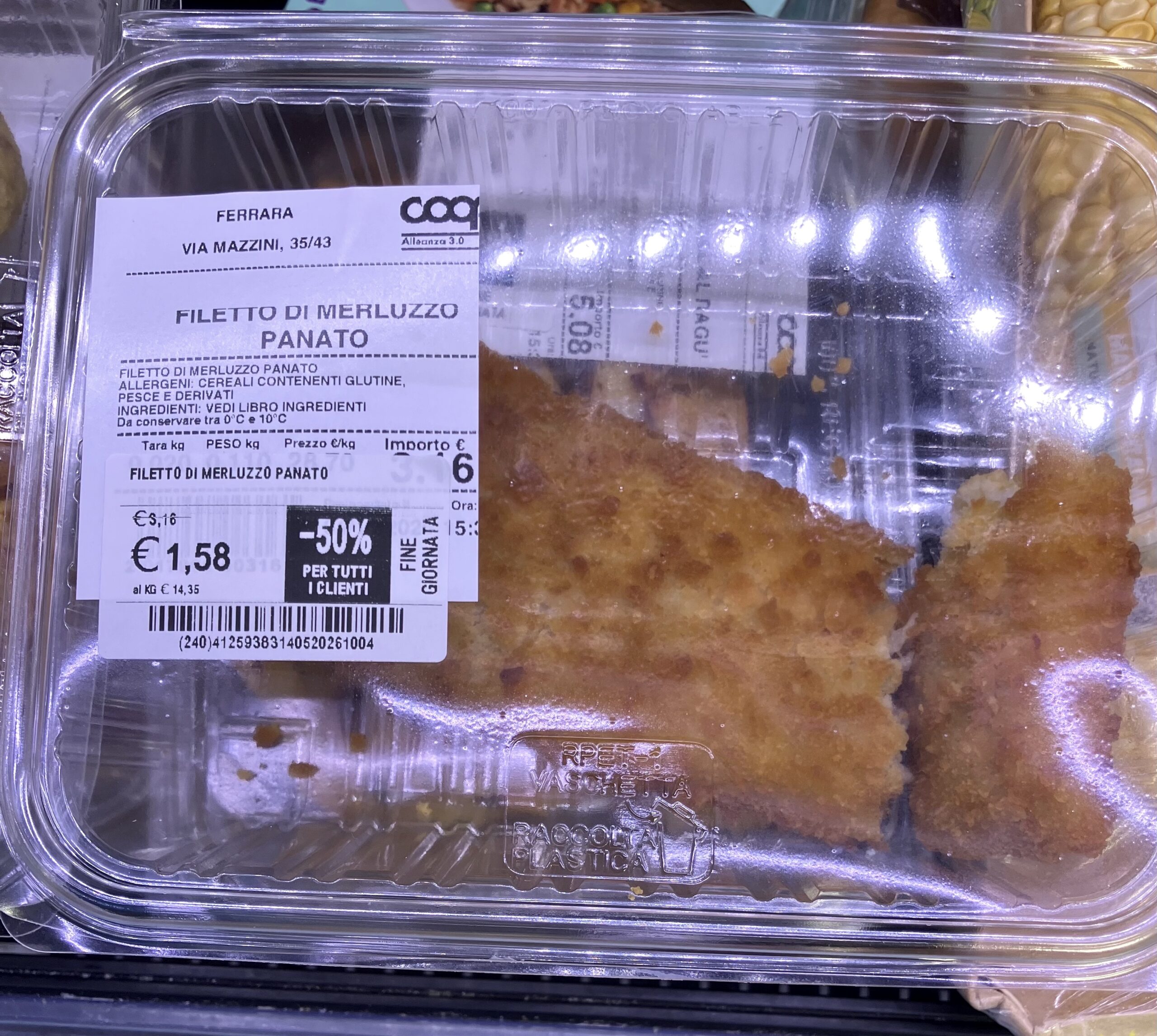 coop lotta spreco alimentare 2026 buon fine merluzzo panato