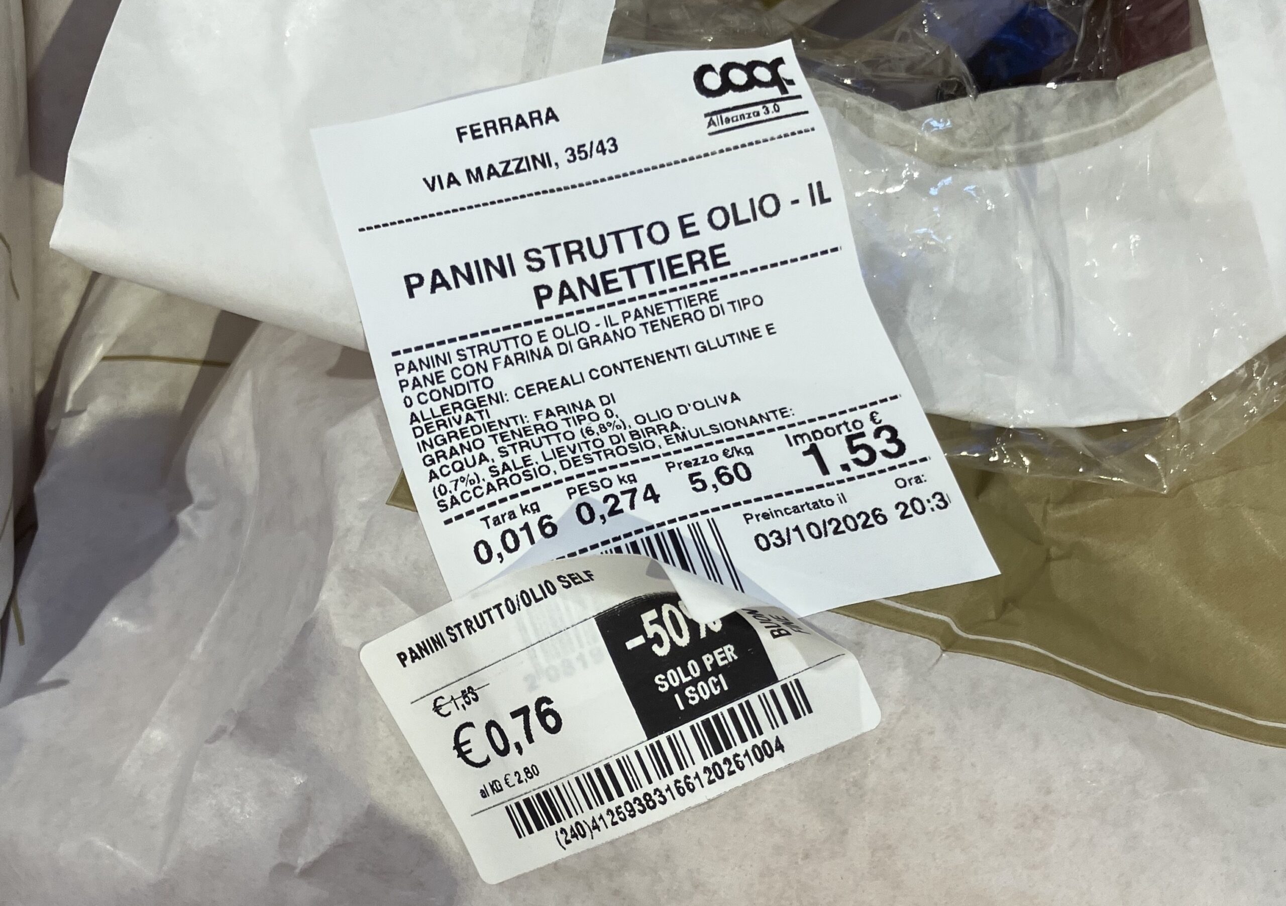 coop lotta spreco alimentare 2026 pane giorno preced